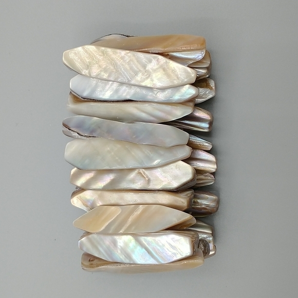 Colorful Bracelets - Peach Opal, Cat's Eye, Seashell - Picture 5 of 9